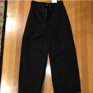 FREE PEOPLE black high waisted wide leg crop 26